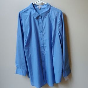 NEW Woman Within Tunic Top Blue L Size 18-20